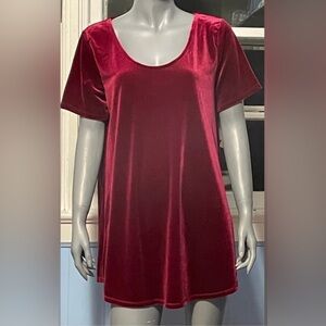 NWT Agnes & Dora Red Tunic XXL Top Plus Size Velvet Special Occasion Flowy